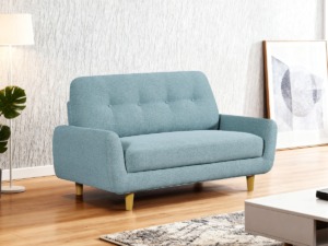 TIFFANY梳化；布梳化；tiffany blue梳化；湖水綠梳化；雙人梳化；LOVESEAT梳化；輕巧慳位設計；2座位梳化；北歐風設計；租樓傢俬；入伙傢俬